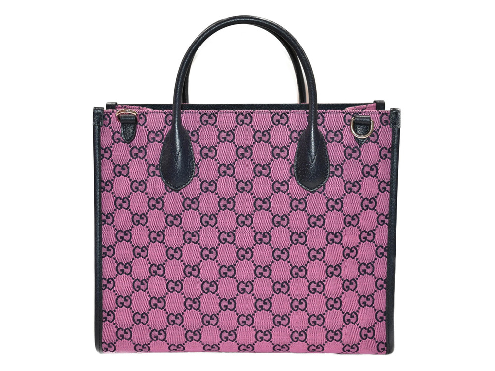 Gucci Bag GG Crossbody Pink Multicolor Shoulder Handbag Canvas Leather Pink